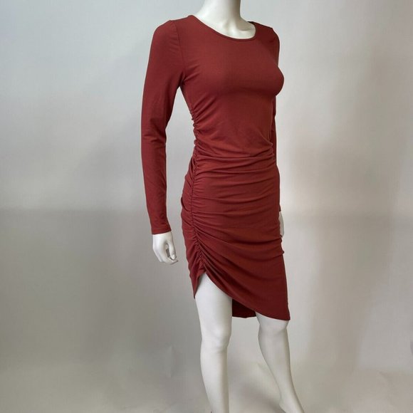 Mittoshop Long Sleeve Rust Midi Dress - Picture 2 of 3